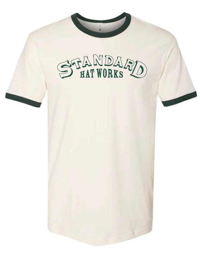 GREEN LOGO RINGER T SHIRT