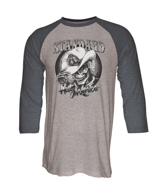 SHW SKULL 3/4 SLEEVE T SHIRT